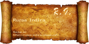 Ruzsa Indira névjegykártya